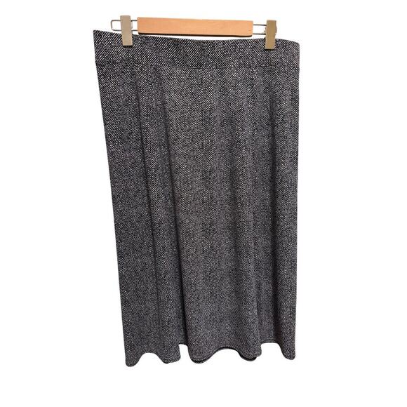 Lands' End Black White Pull On Flowy Skirt Sz M (10-12) - Picture 2 of 9